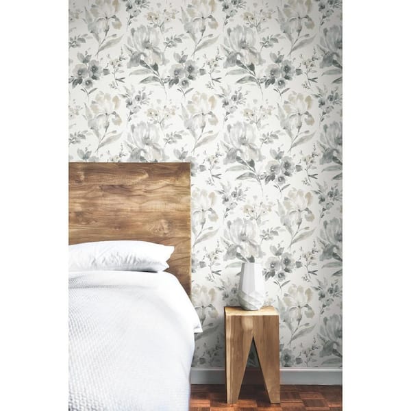 30.75 sq. ft. Iris Grey Peel and Stick Wallpaper
