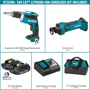 18V 2.0Ah LXT Lithium-Ion Compact Cordless Combo Kit (2-Piece) (Brushless Drywall Screwdriver/ Cut-Out Tool)
