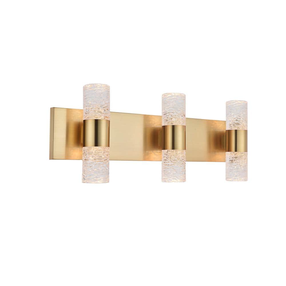 Vega Gold and Clear Glass 6-Light LED Wall Sconce