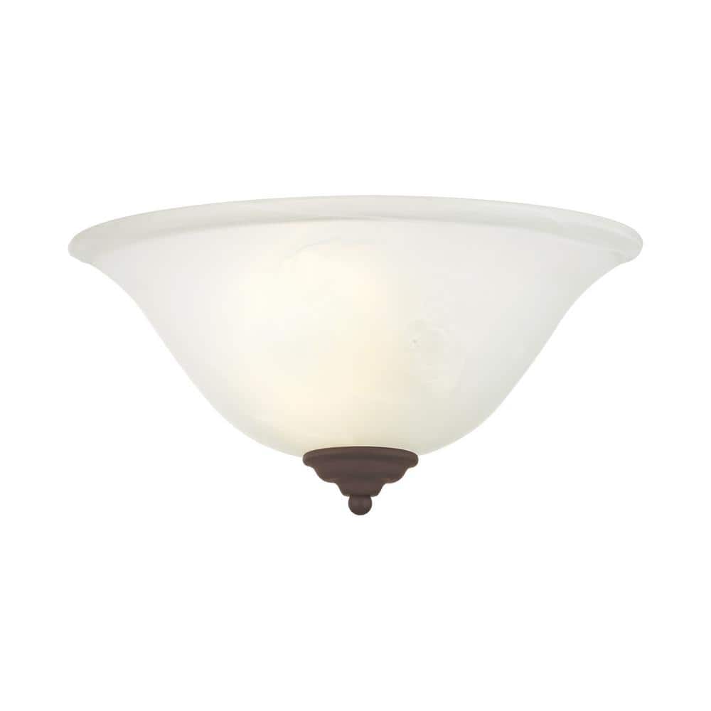 Classic Coronado Dimmable Bronze Sconce with White Alabaster Glass