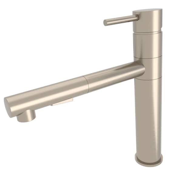 Pioneer Single-Handle Pull Out Sprayer Kitchen Faucet Deckplate Included in Brushed Nickel