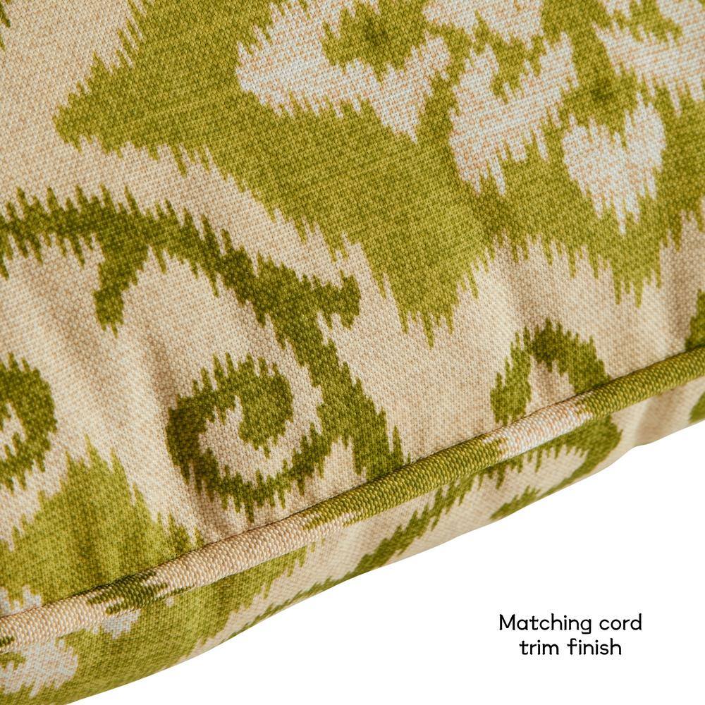 Shoreham Ikat Green and Beige Polyester Lounge Chair Cushion Set