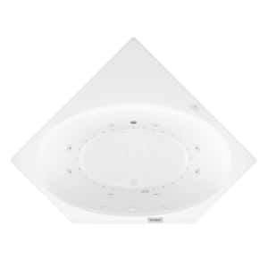 Mali 5 ft. Acrylic Corner Drop-in Air and Whirlpool Bathtub in White