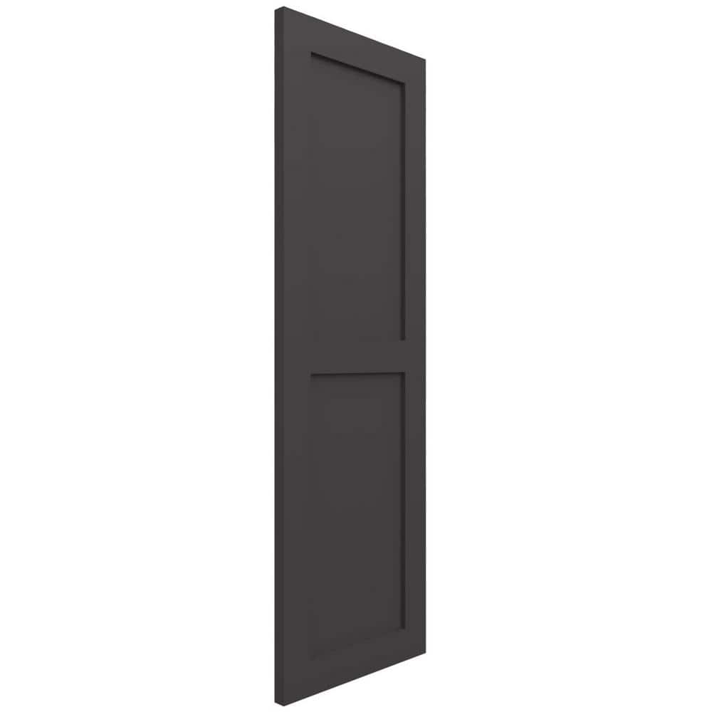 Shadow Mountain Gray Flat Panel PVC Decorative Shutters, 15" x 27"