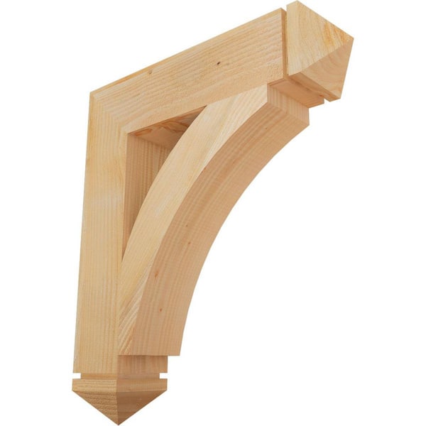 Ekena Millwork 6 in. x 32 in. x 28 in. Douglas Fir Thorton Arts and Crafts Rough Sawn Bracket