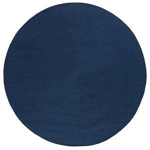 Braided Navy 5 ft. x 5 ft. Abstract Round Area Rug