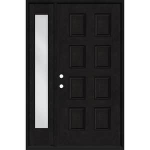Regency 59 in. x 96 in. 8-Panel RHIS Onyx Stain Mahogany Fiberglass Prehung Front Door with 14 in. Sidelite