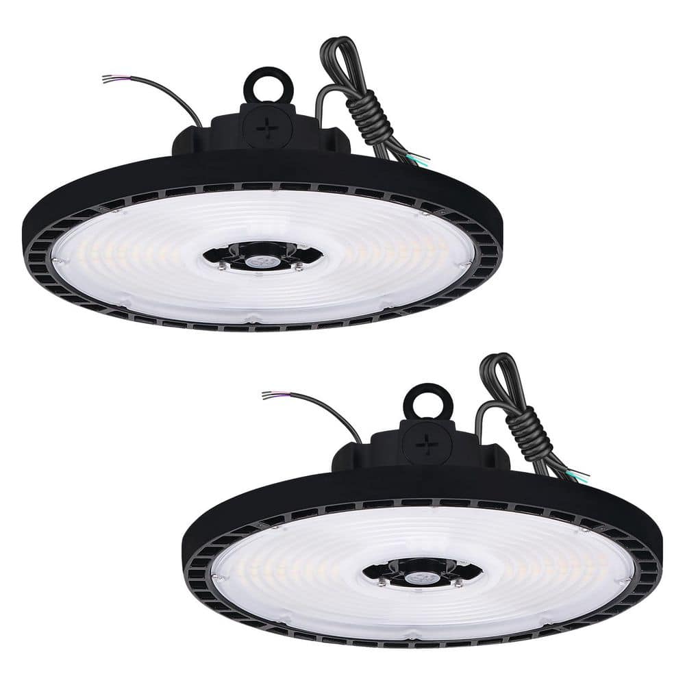 Integrated LED 300-Watt UFO High Bay Light, 2CCT, Up to 42600LM, 90º Beam, Dimmable, IP65, UL & DLC Premium Black 2 Pack price history on PriceWatchPro