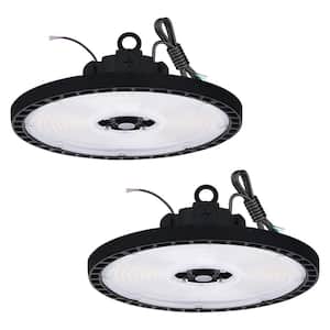 Integrated LED 300-Watt UFO High Bay Light, 2CCT, Up to 42600LM, 90º Beam, Dimmable, IP65 UL, DLC Premium Black 2 Pack