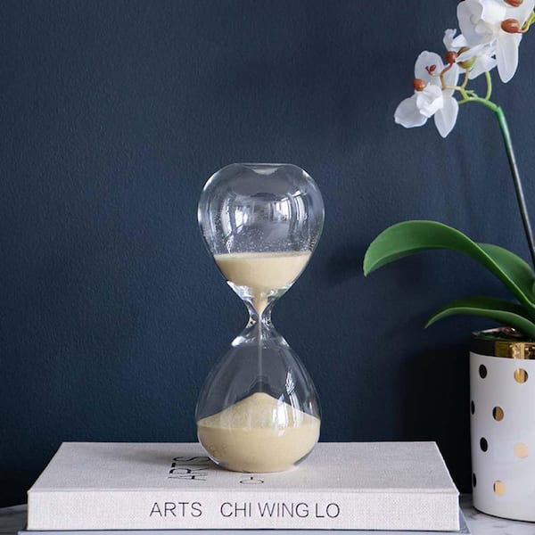 Unbranded 8 in. H Ferdinand 30-Minute Hour Glasses Sand Timer Glass Sand Watch, Yellow Sand for Home, Desk Decorative (Set of 2)