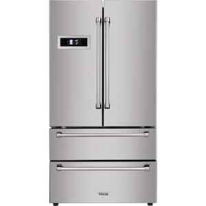 36 in. 21 cu. ft. French Door Refrigerator in Stainless Steel Counter Depth with Automatic Ice Maker