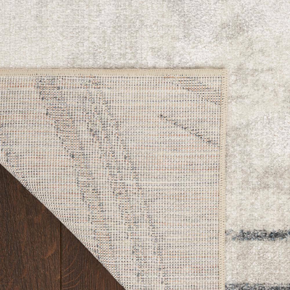 Silver Blue Abstract Synthetic Rectangular Washable Area Rug 8' x 10'