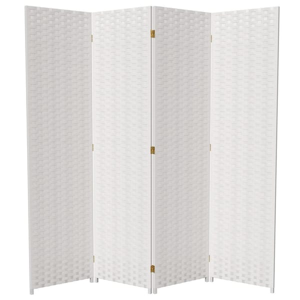 Oriental Furniture 6 ft. White 4-Panel Room Divider