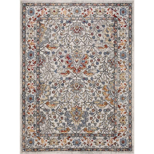 Bonilla Grey 5 ft. 3 in. x 8 ft.Traditional Ornamental Sultanabad Area Rug