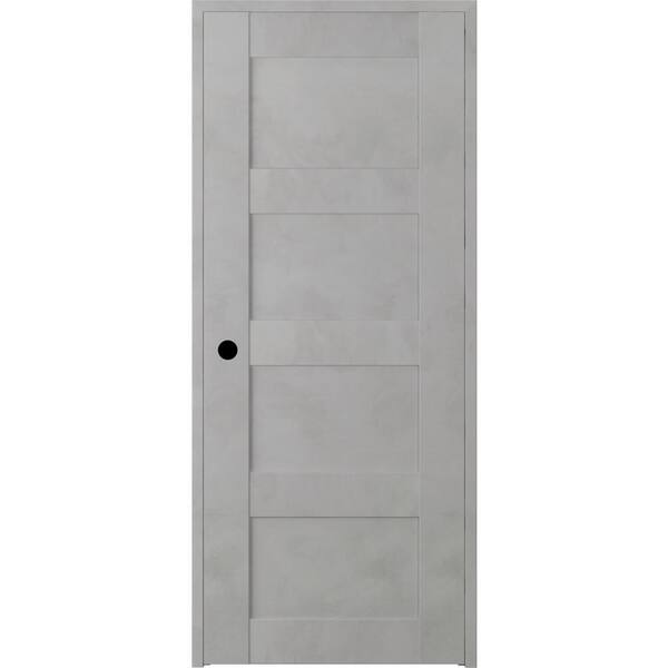 Unbranded 30 in. x 80 in. Vona Left-Handed Solid Core Light Urban Textured Wood Single Prehung Interior Door