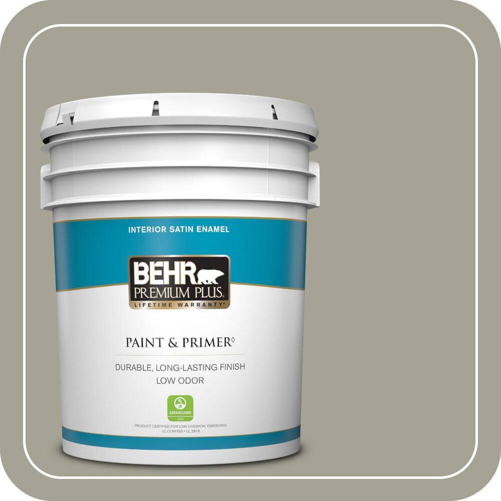 5 gal. Home Decorators Collection #HDC-NT-01 Woodland Sage Satin Enamel Low Odor Interior Paint & Primer price history on PriceWatchPro