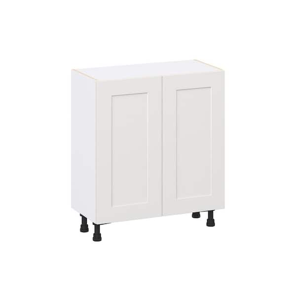 Roseland 30 in. W x 14 in. D x 34.5 in. H Assembled Shaker Full Height Doors Base Kitchen Cabinet in Warm White