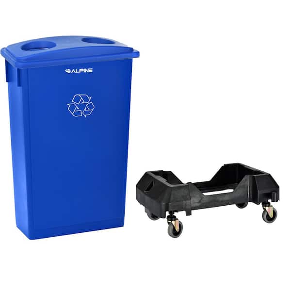 Alpine Industries 23 Gal. Blue Indoor Trash Container Recycling Bin