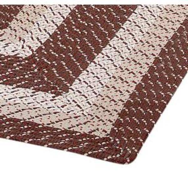 Country Stripe Braid Collection Brown Stripe 24" x 68" x 68" L-Shape 100% Polypropylene Reversible Area Rug