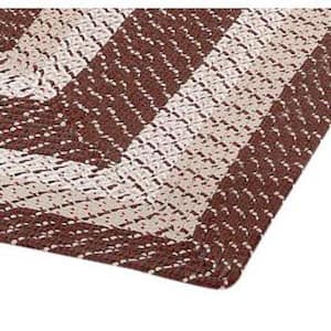 Country Stripe Braid Collection Brown Stripe 24" x 48" x 48" L-Shape 100% Polypropylene Reversible Area Rug