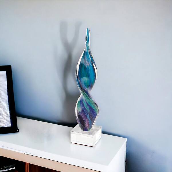 Multicolor Glass Corkscrew Centerpiece Tall Multicolor Glass Corkscrew Centerpiece Tall
