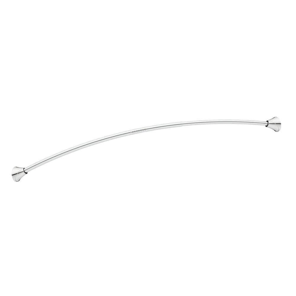Adjustable Chrome Tension Curved Shower Curtain Rod