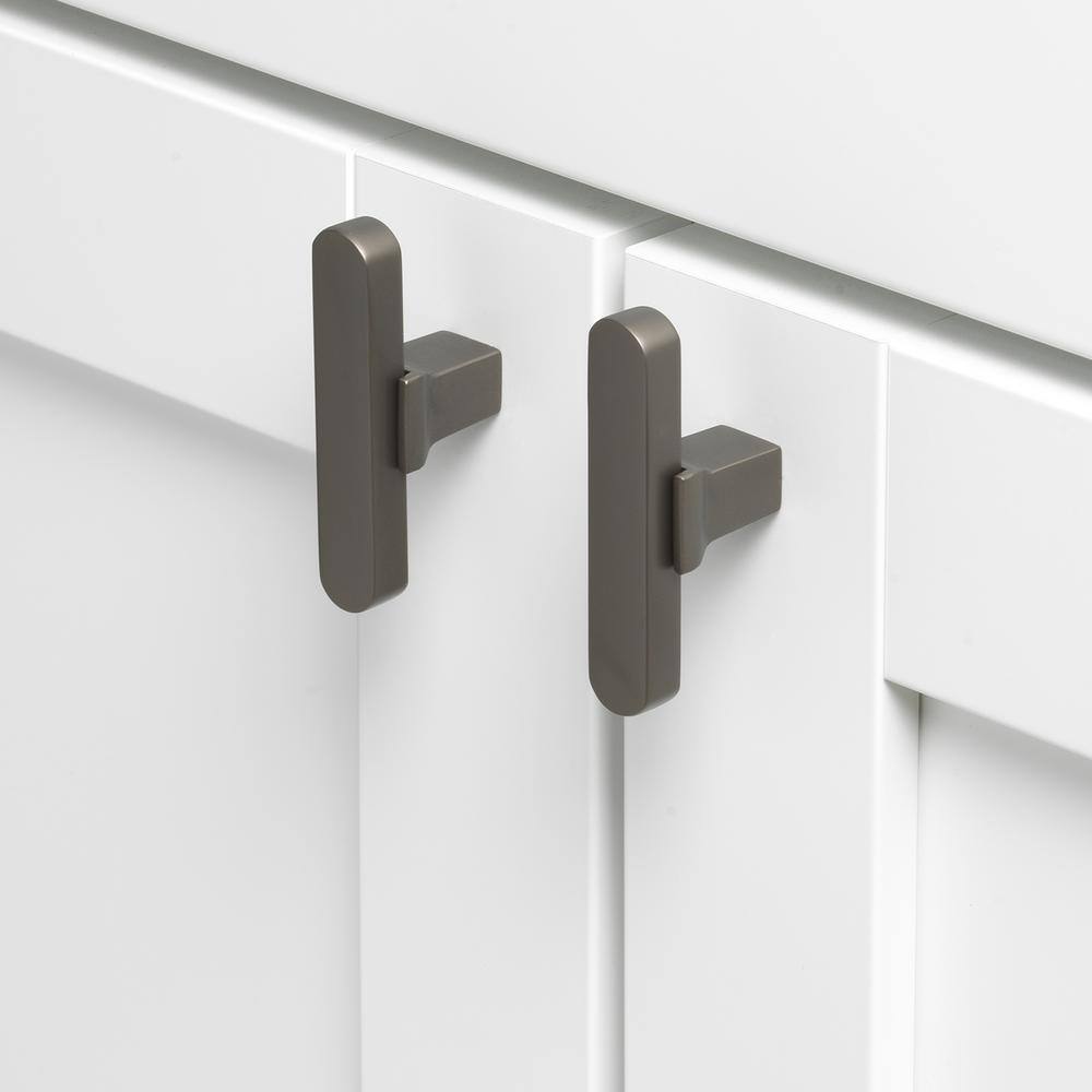 Graphite Brushed Modern T-Handle Cabinet Knob 2.25"