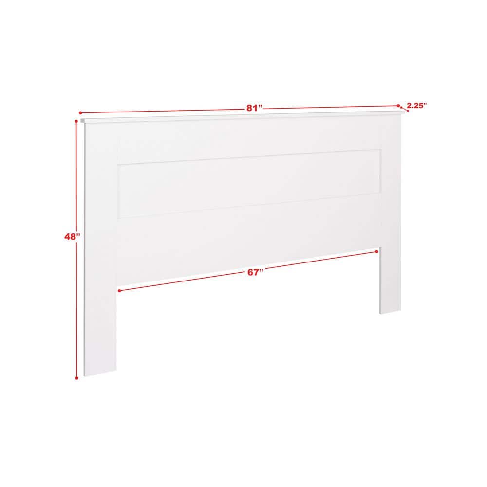 King Size White Wood Flat Panel Headboard