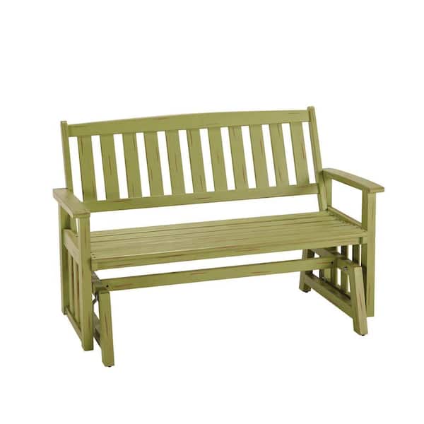 Home Styles Bali Hai Outdoor Limeade Finish Glider Patio Bench