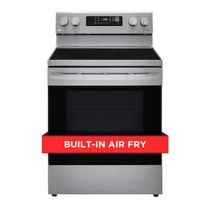 LG 30 in. 5.8 cu. ft. Smart Air Fry Convection Oven Freestanding Gas Range  with 5 Sealed Burners & Griddle - Black with Stainless Steel