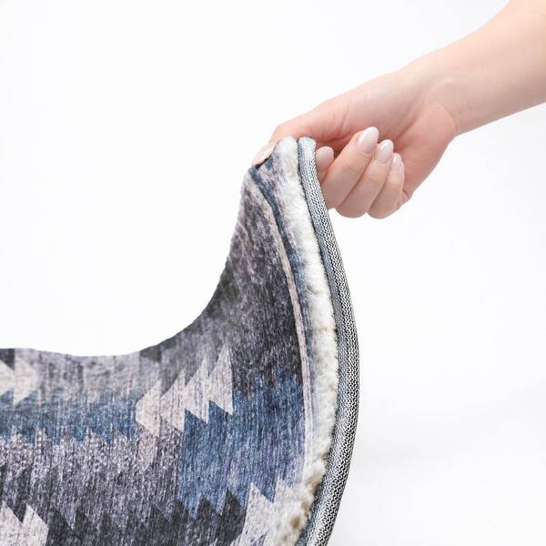 Dream Shag Premium Machine Washable Abstract ADS798 Blue 10 ft. x 14 ft. Area Rug