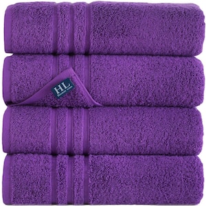 4-Piece Purple Turkish Cotton Bath Towels
