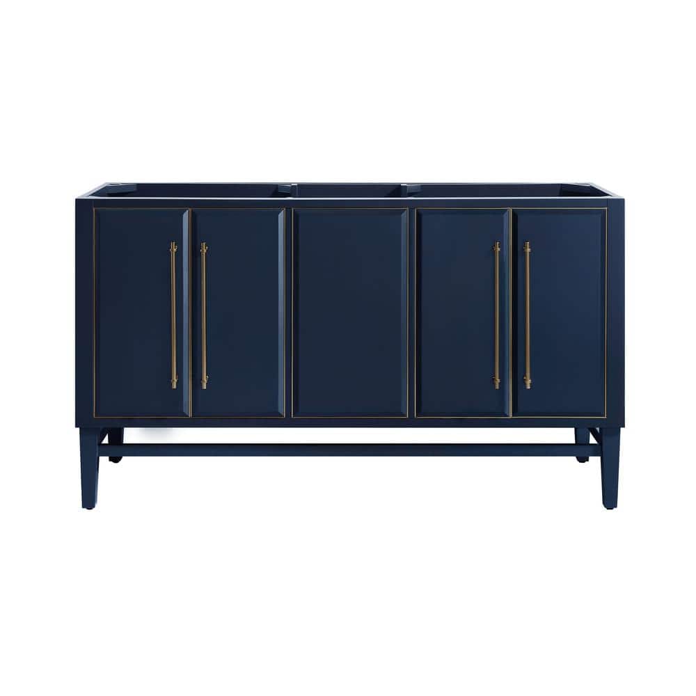 Mason 60'' Navy Blue Solid Wood Double Vanity Base
