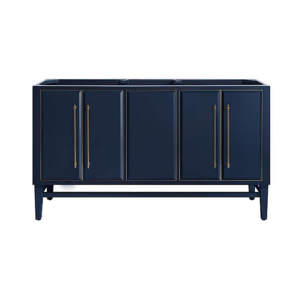 Avanity Mason 60 in. Bath Vanity Cabinet Only in Navy Blue with Gold Trim