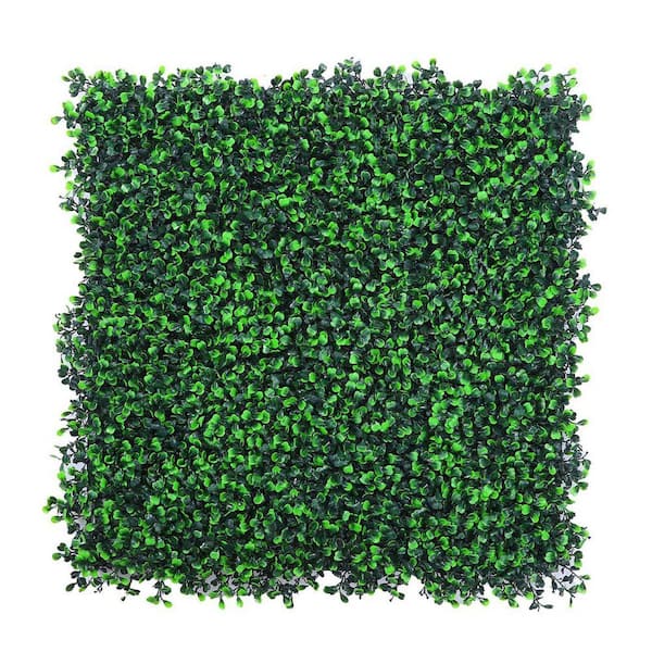 20 in. x 20 in. Green Artificial Boxwood Hedge Panel 8 Pack Privacy Screen Wall Panel for Outdoor Indoor Decor