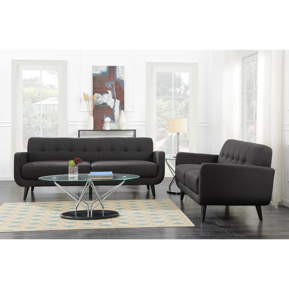 Hadley 63 in. Charcoal Solid Polyester 2 Loveseat with No Additional Features price history on PriceWatchPro