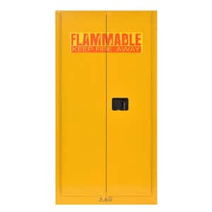 Steel Freestanding Garage Cabinet in Safety Yellow (34 in. W x 65 in. H x 34 in. D)