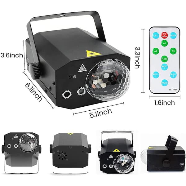Lukyamzn Mini Disco DJ Light Portable Sound Activated Led Projector Strobe Lamp Party Decorations Light with Remote Control