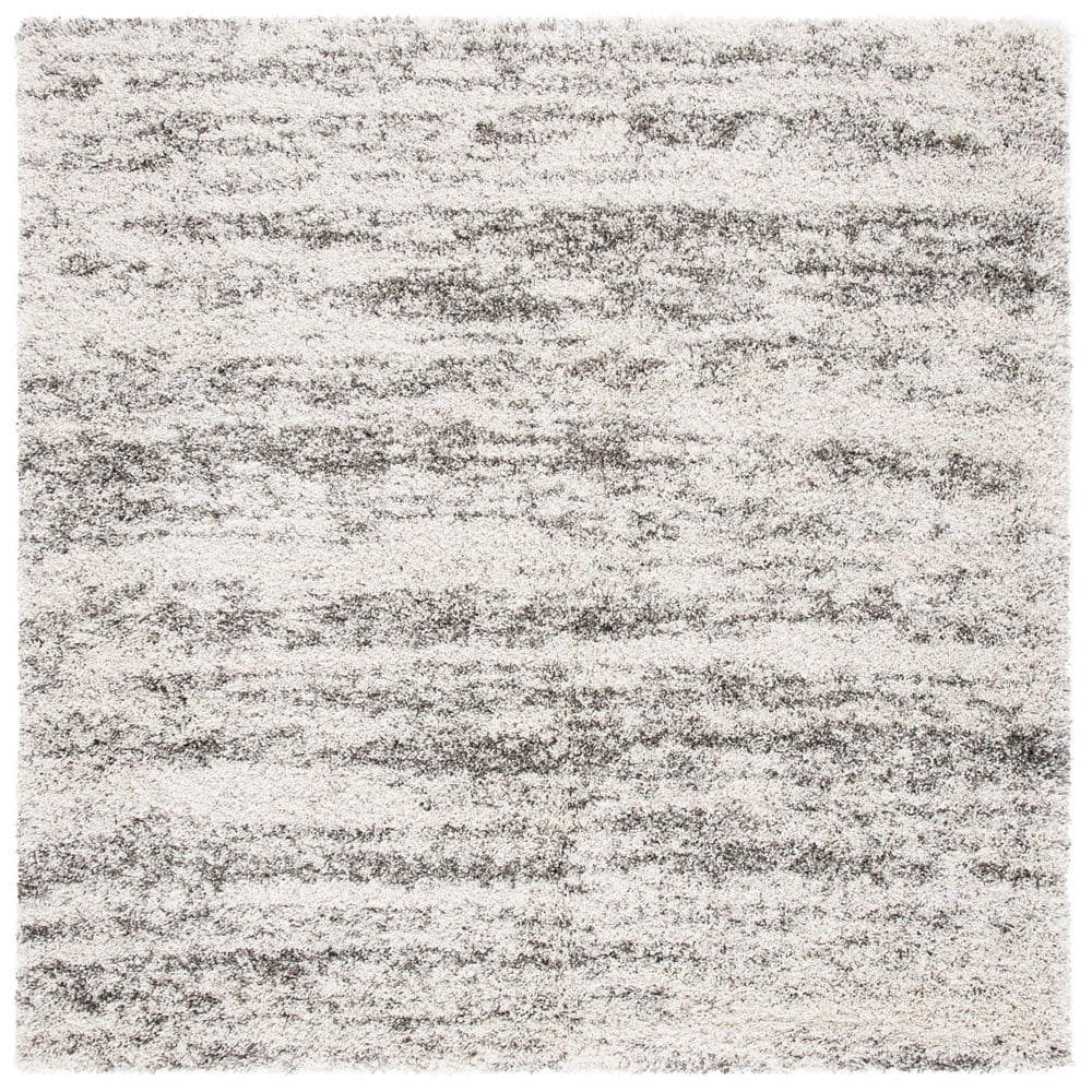 Hudson Shag Ivory/Gray 4 ft. x 4 ft. Marble Square Area Rug price history on PriceWatchPro