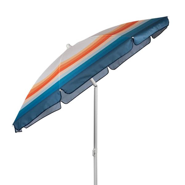 Unbranded 5.5 ft. Steel Pole Tilt Beach Umbrella in Phoenix Stripe with Carry Bag