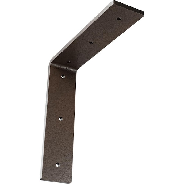Ekena Millwork 8 in. x 2 in. x 8 in. Steel Hammered Brown Hamilton Bracket
