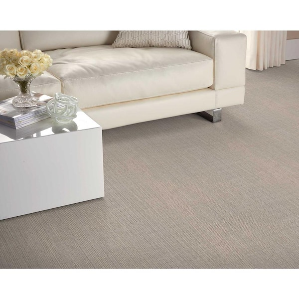 Modish Outlines Steel Gray 13.2 ft. 32.44 oz. Wool Loop Carpet - Installation Required