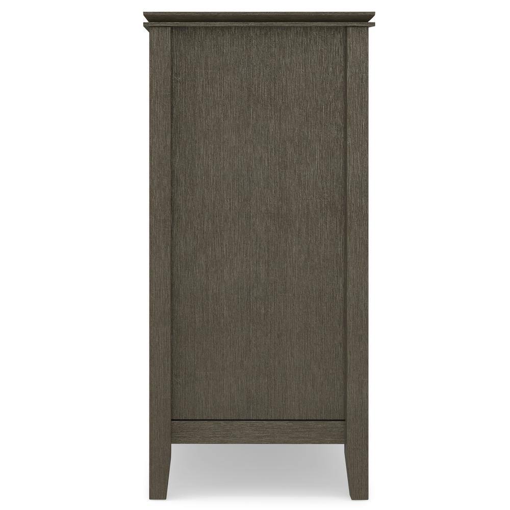Farmhouse Grey Tall TV Media Stand with Tempered Glass Top