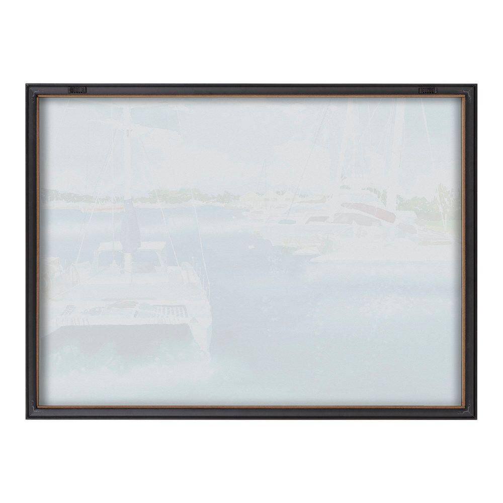 Blake Summer Sailing Blue and Gray Framed Glass Print
