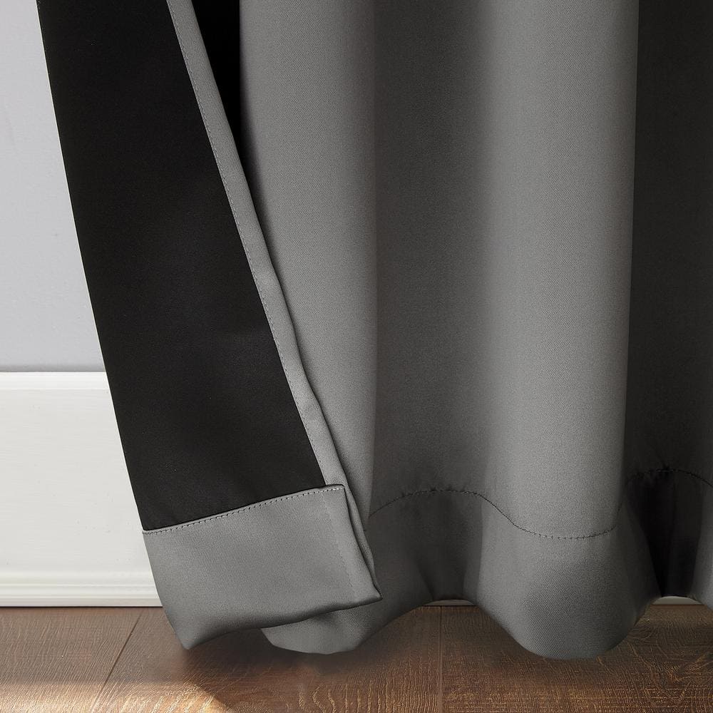 Oslo Gray 52" x 63" 100% Blackout Grommet Curtain Panel