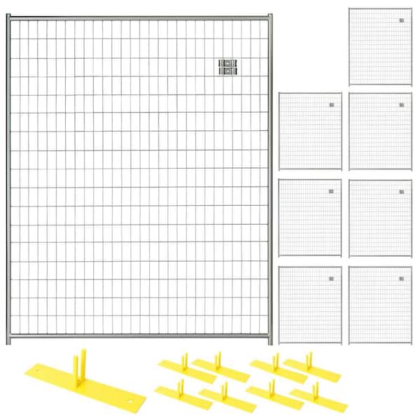 Perimeter Patrol 6 ft. x 40 ft. 8-Panel Silver Powder-Coated Welded Wire Temporary Fencing