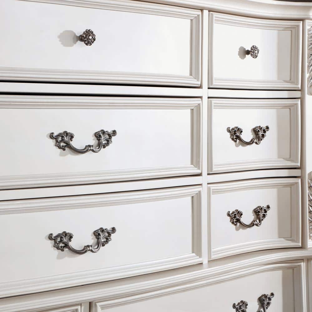 Florince Pearl White 68" Dresser with Genuine Marble Top