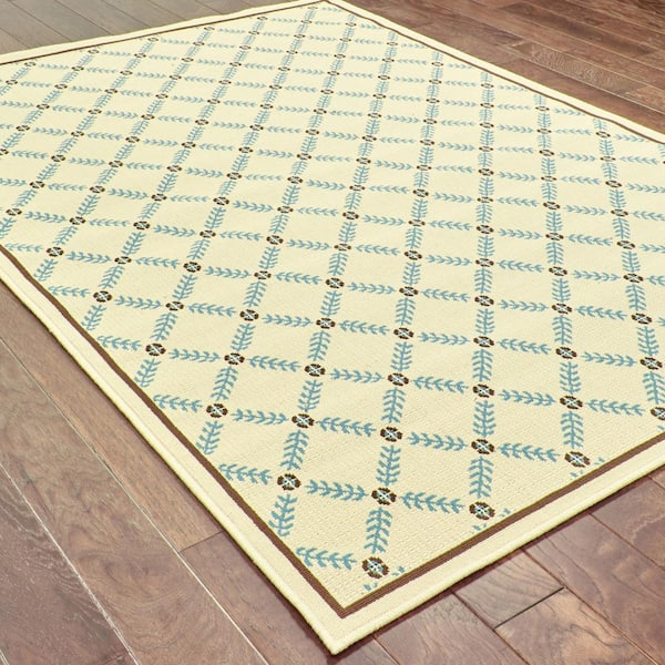 Seaside Cream 9 ft. x 13 ft. Outdoor Area Rug