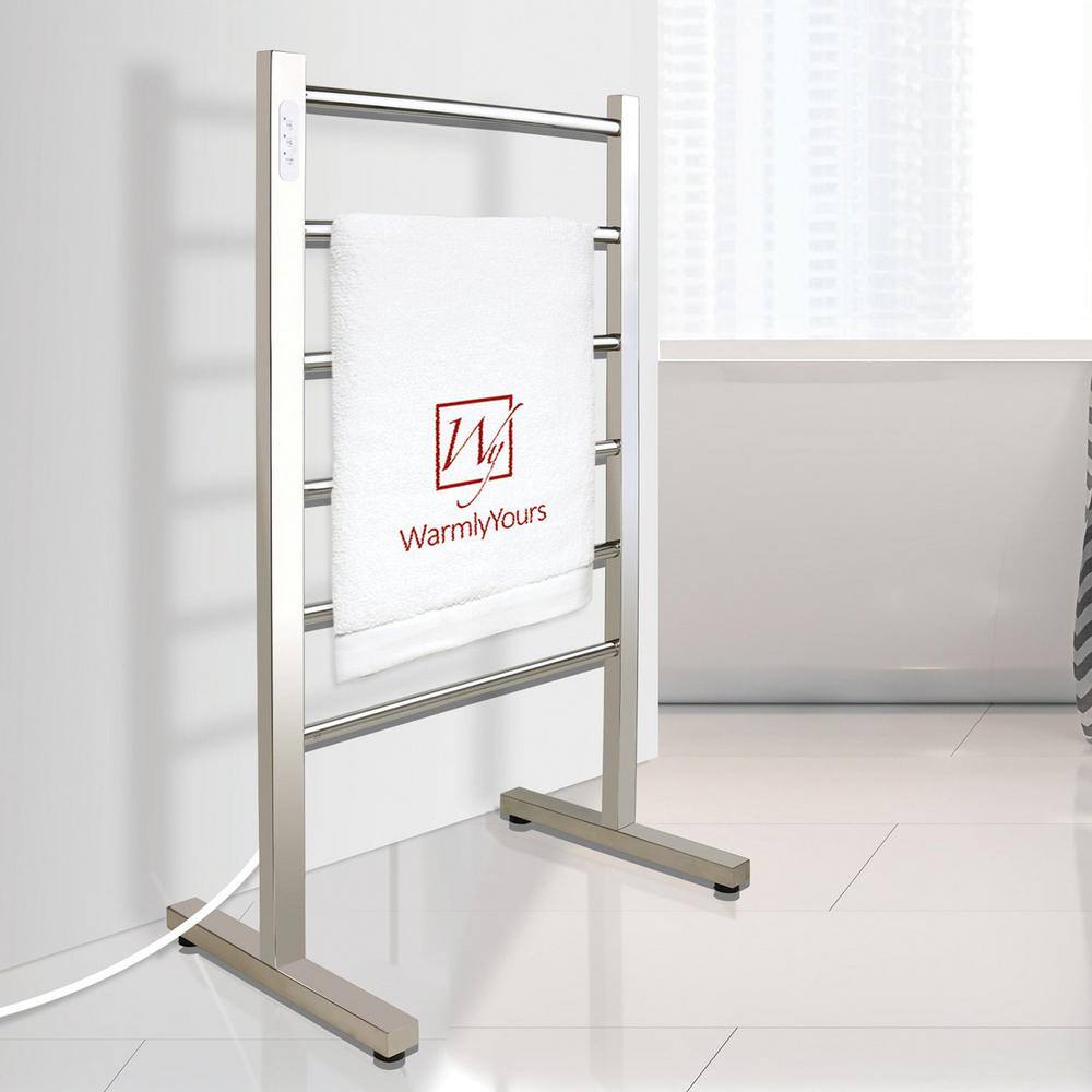 Ibiza Polished Stainless Steel Freestanding 6-Bar Towel Warmer