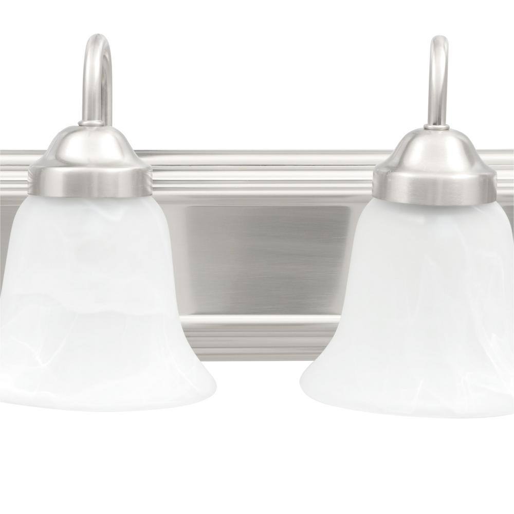 36-Inch Brushed Nickel Alabaster Glass 5-Light Vanity Fixture